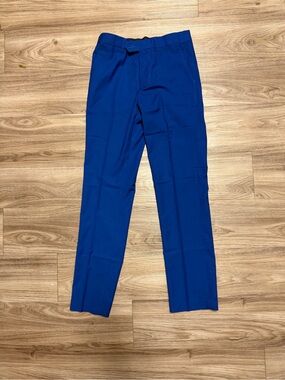 Blue Mens Formal Suit Pants Classic Tuxedo Tux Waistcoat Trousers